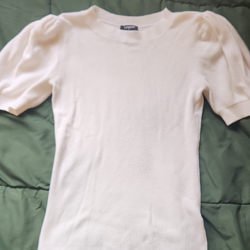 Express Ivory White Knit Top XXS